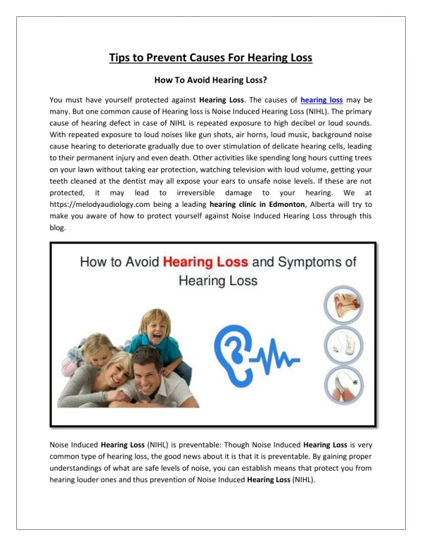 Tips to Prevent Causes For Hearing Loss
