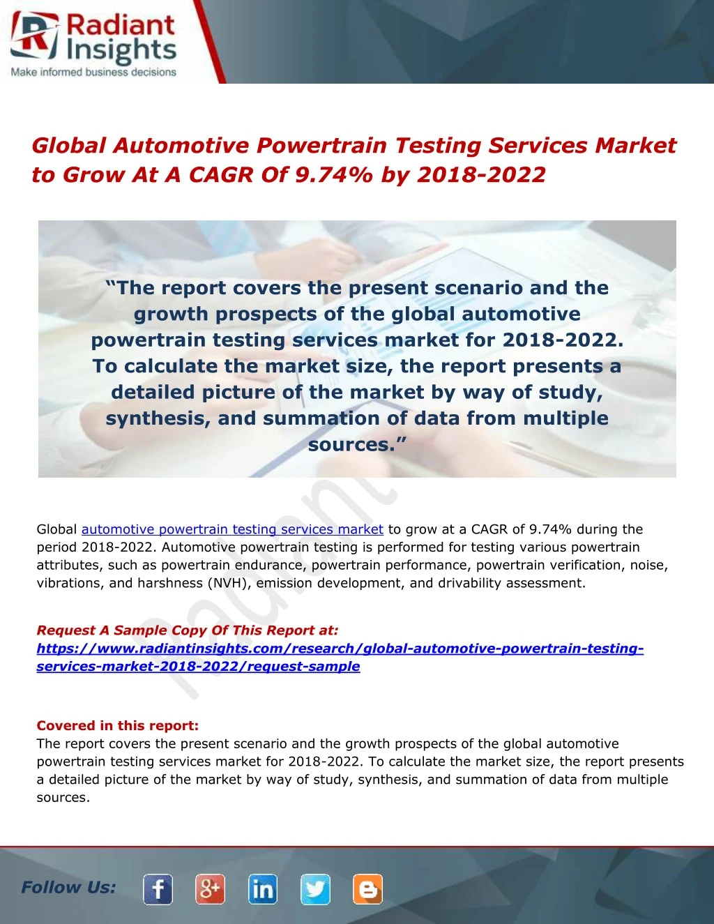 global automotive powertrain testing services