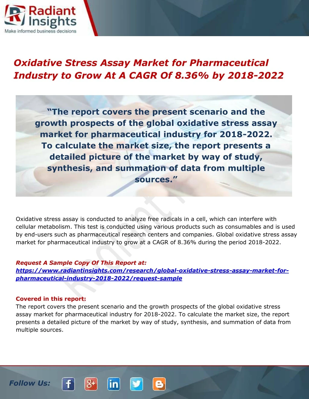 oxidative stress assay market for pharmaceutical