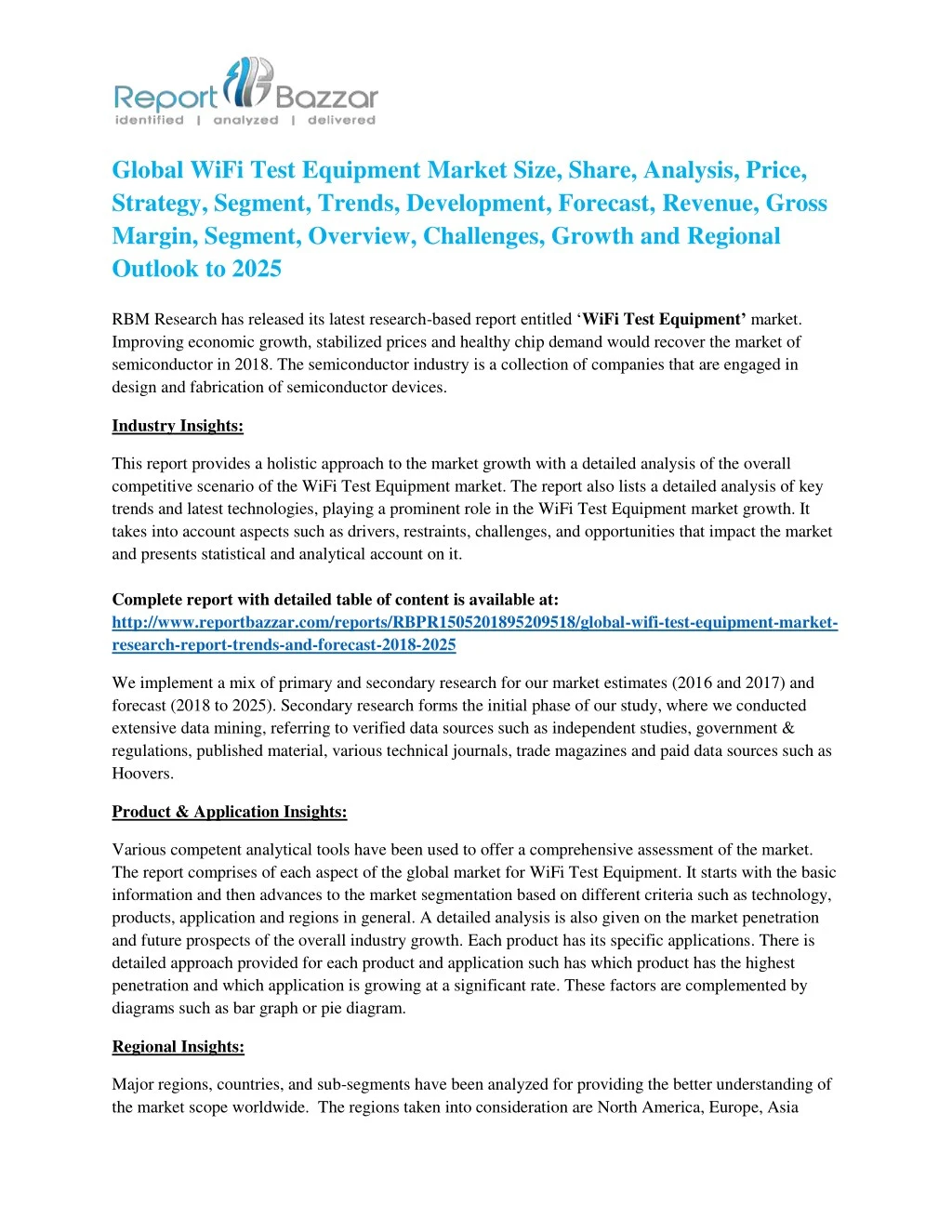 global wifi test equipment market size share