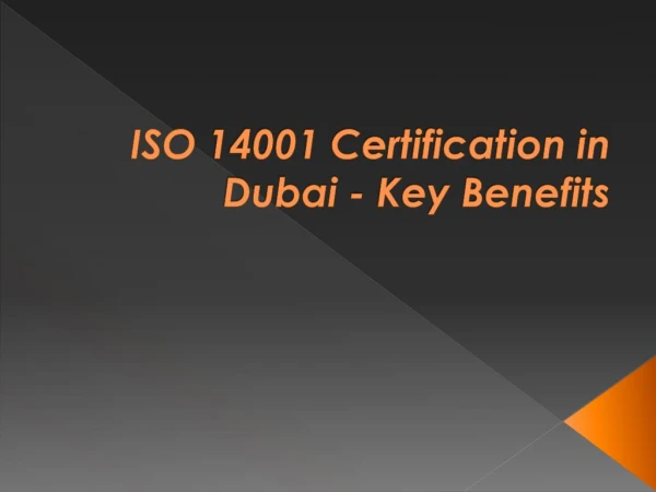 ISO 14001 Certification in Dubai - Key Benefits