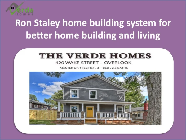 Get the knowledge of Verde building solution from Ron Staley
