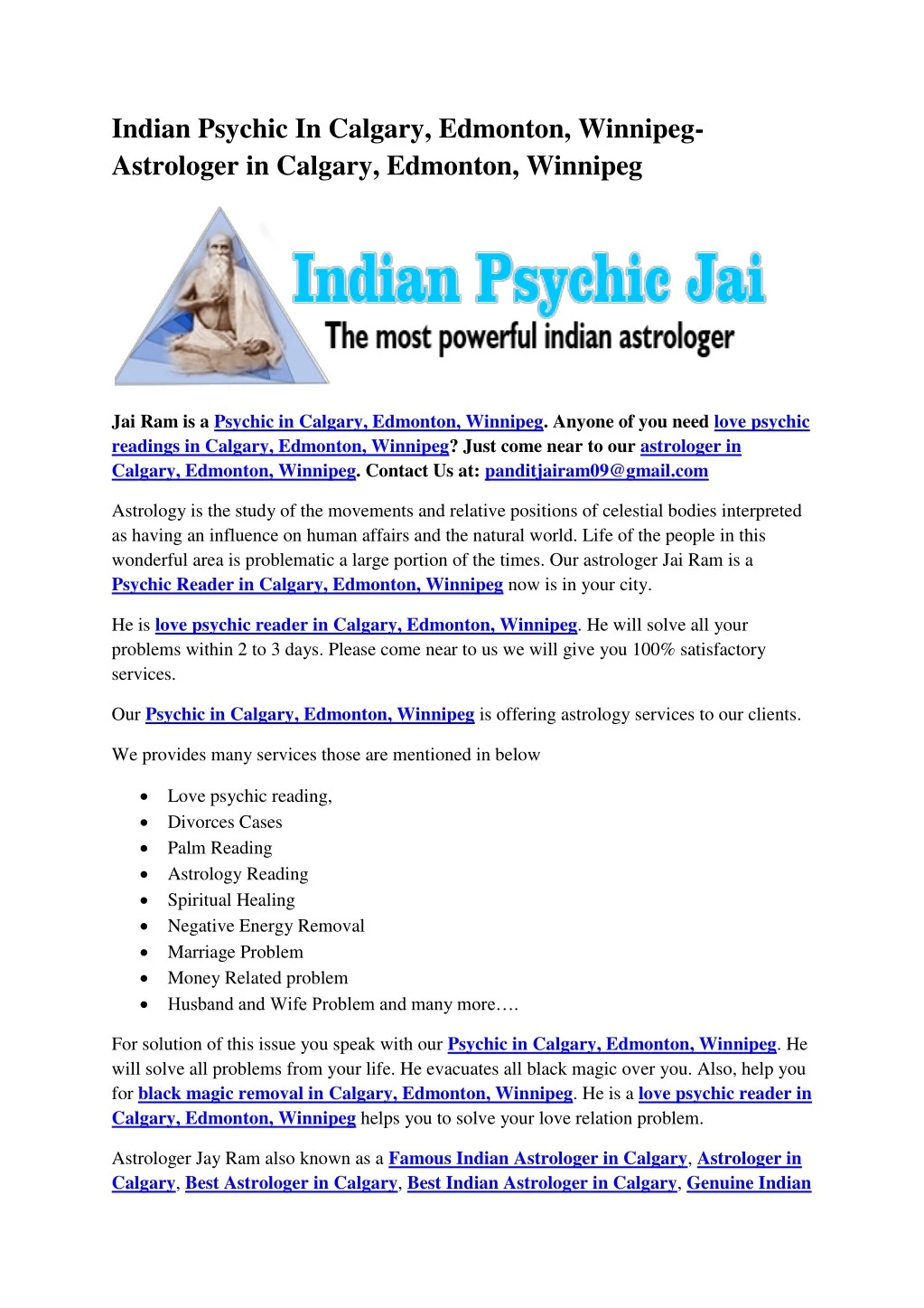 indian psychic in calgary edmonton winnipeg