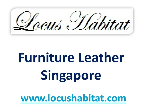 Furniture Leather Singapore - www.locushabitat.com