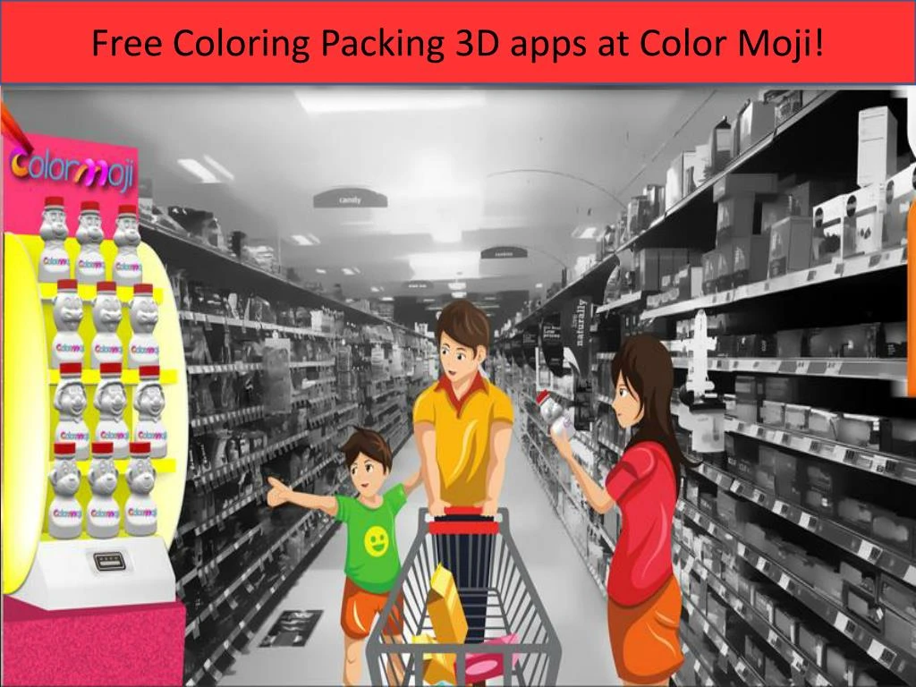 free coloring packing 3d apps at color moji