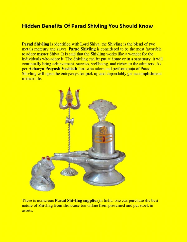 Hidden Benefits Of Parad Shivling You Should Know