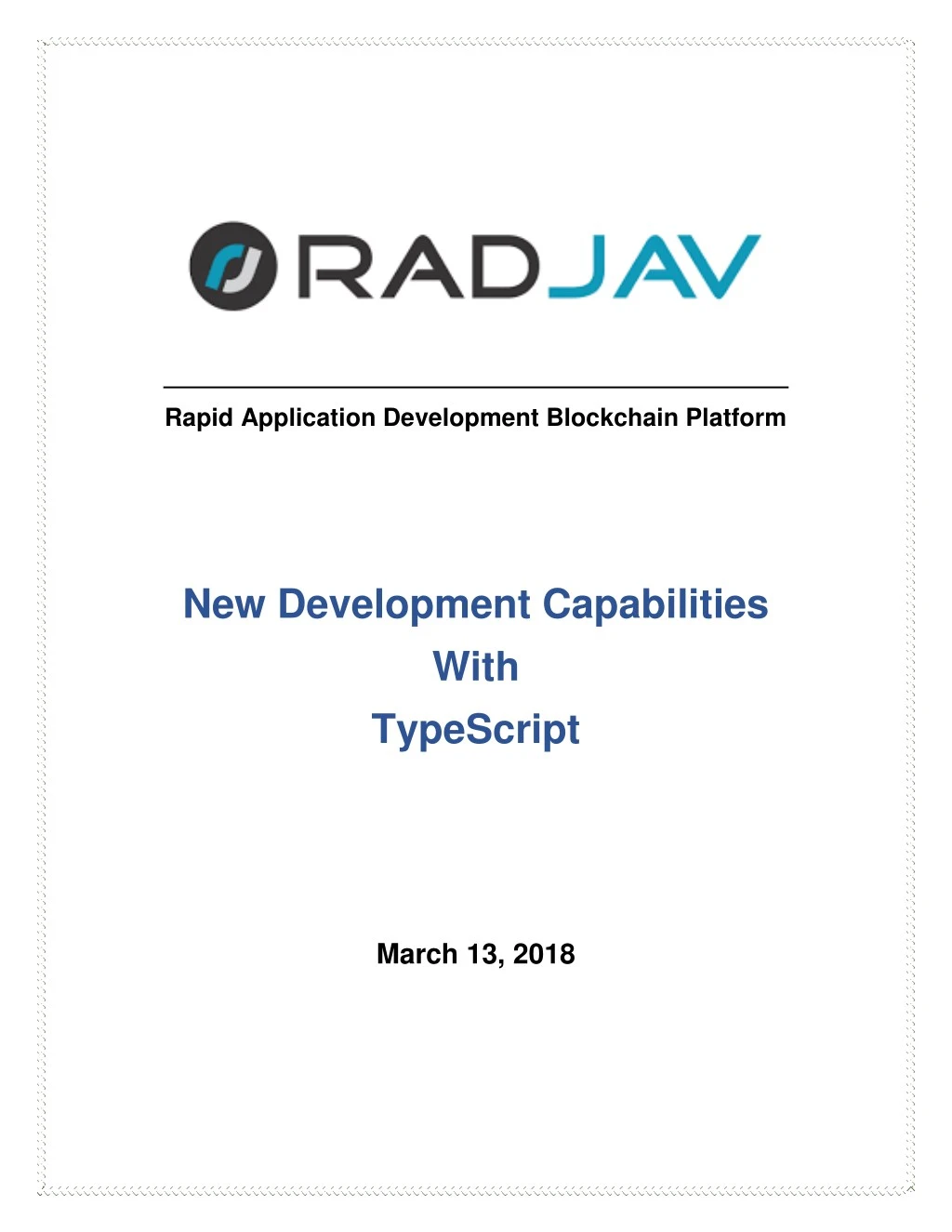 rapid application development blockchain platform