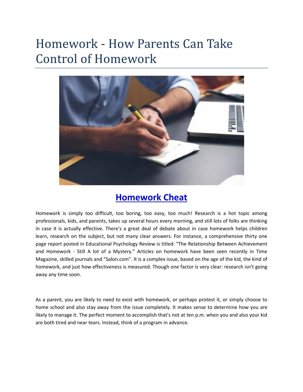 homework how parents can take control of homework