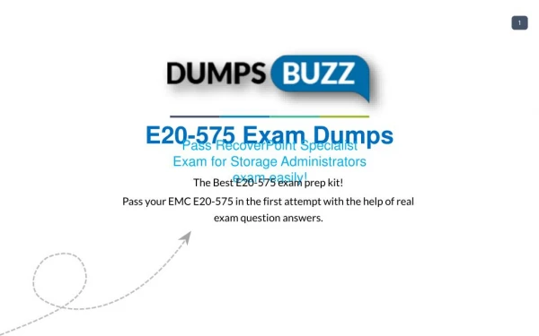 Why You Really Need E20-575 PDF VCE Braindumps?
