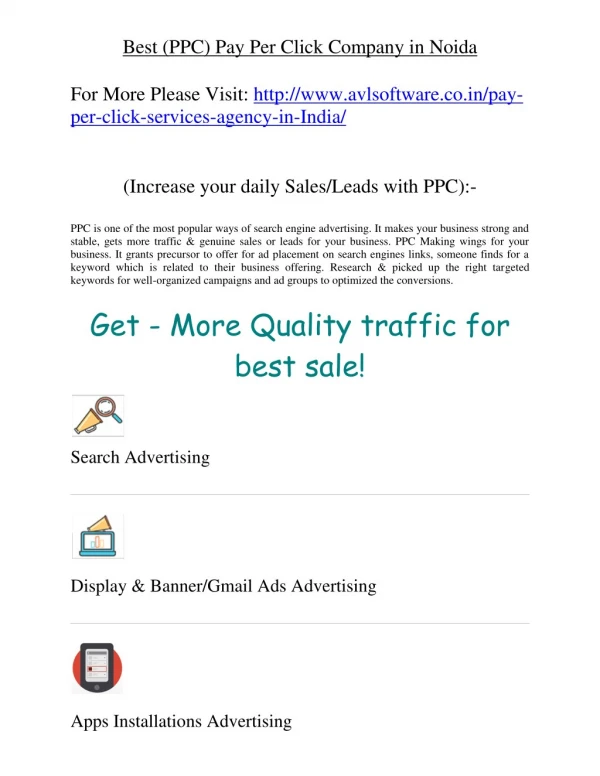 Avl Software - Best (PPC) Pay Per Click company in Noida