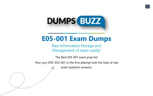 E05-001 Test prep with real EMC E05-001 test questions answers and VCE