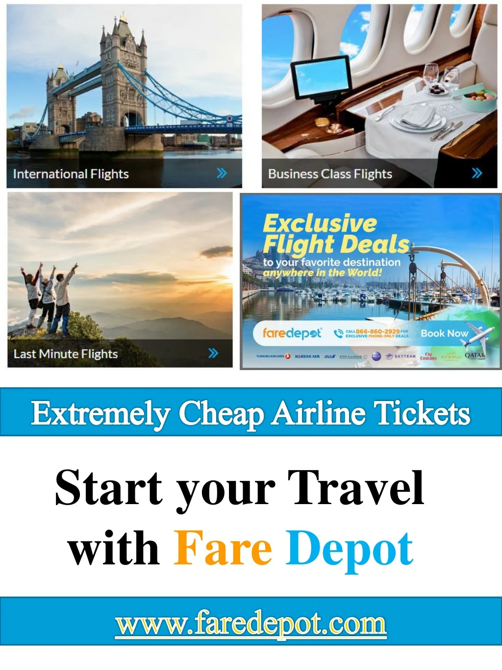 start your travel with fare depot
