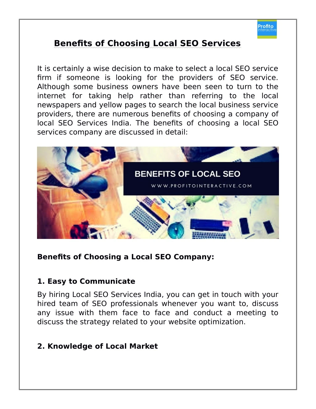 benefits of choosing local seo services