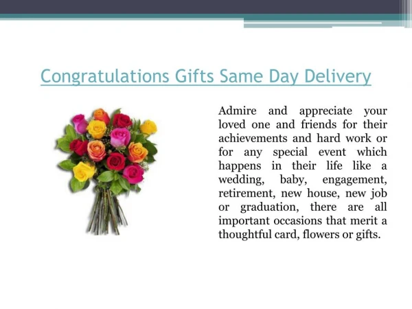 Congratulations Gifts Same Day Delivery