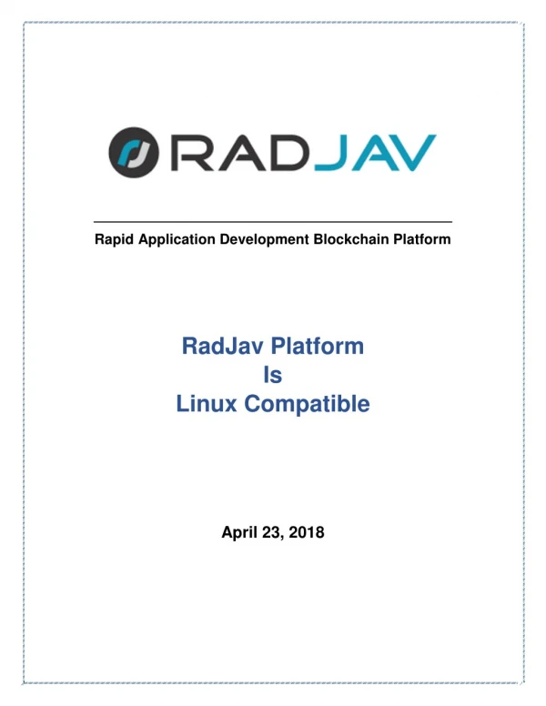 RadJav Platform is Linux Compatible