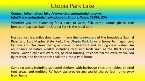 How To Get Ready For Your First Trip to Utopia Park Lake?