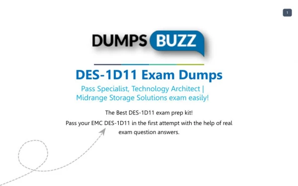 DES-1D11 Test prep with real EMC DES-1D11 test questions answers and VCE