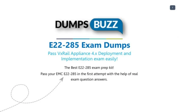 E22-285 Test prep with real EMC E22-285 test questions answers and VCE