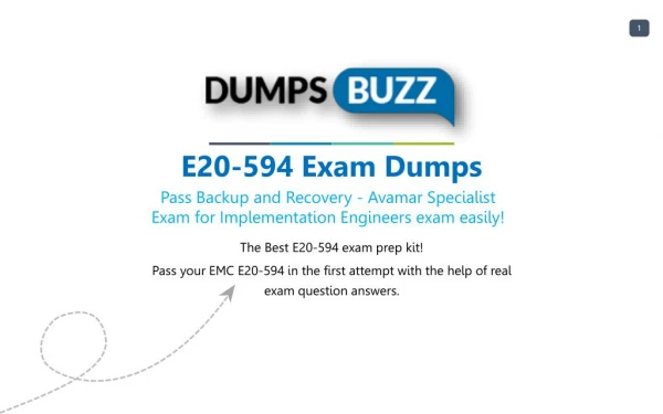 Purchase REAL E20-594 Test VCE Exam Dumps