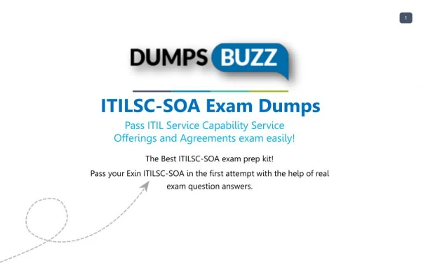 ITILSC-SOA PDF Test Dumps - Free Exin ITILSC-SOA Sample practice exam questions