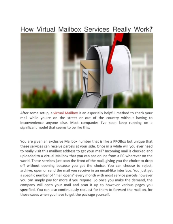 How Virtual Mailbox Services Really Work