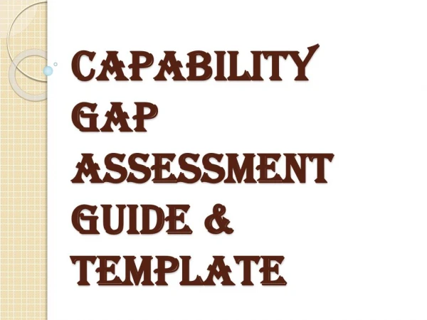 Capability Gap Assessment Guide & Template