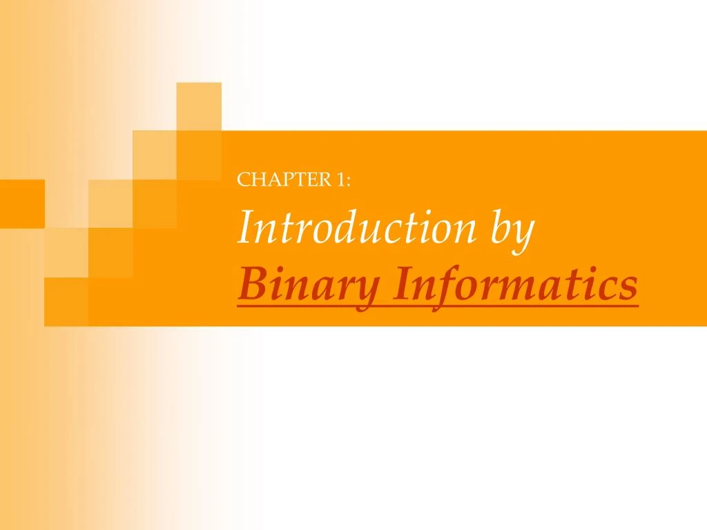 chapter 1 introductio n by binary informatics
