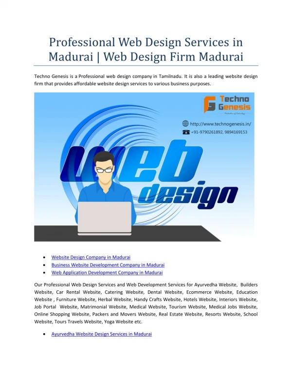 Affordable Web Design Services in Madurai
