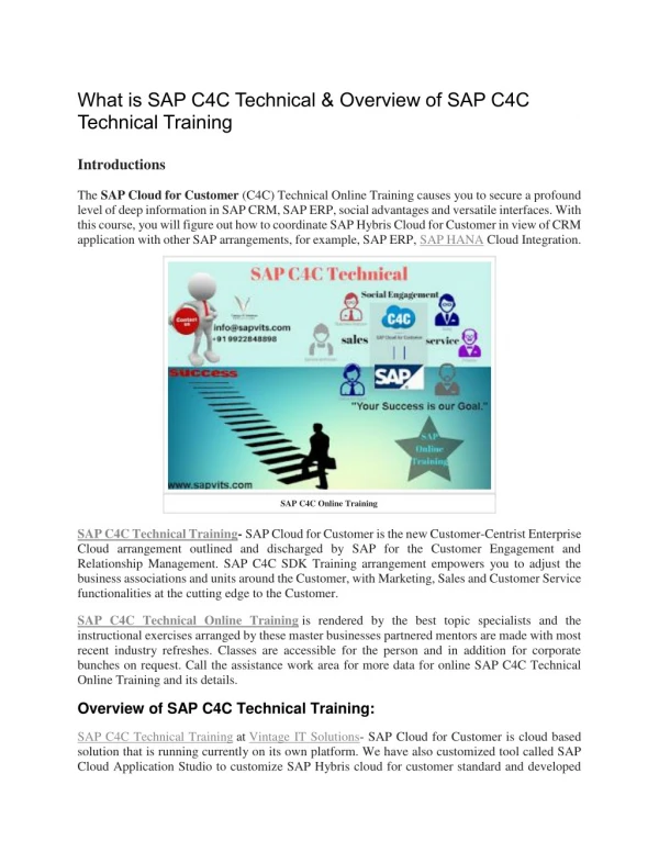 SAP C4C Overview PDF