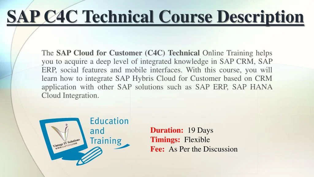 sap c4c technical course description
