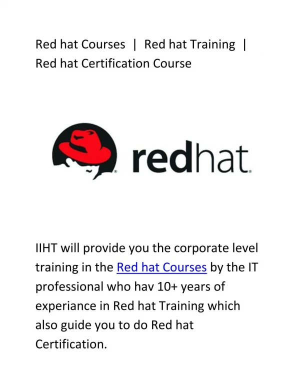 red hat courses red hat training
