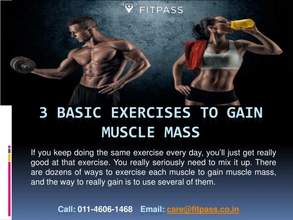 3 BASIC EXERCISES TO GAIN MUSCLE MASS