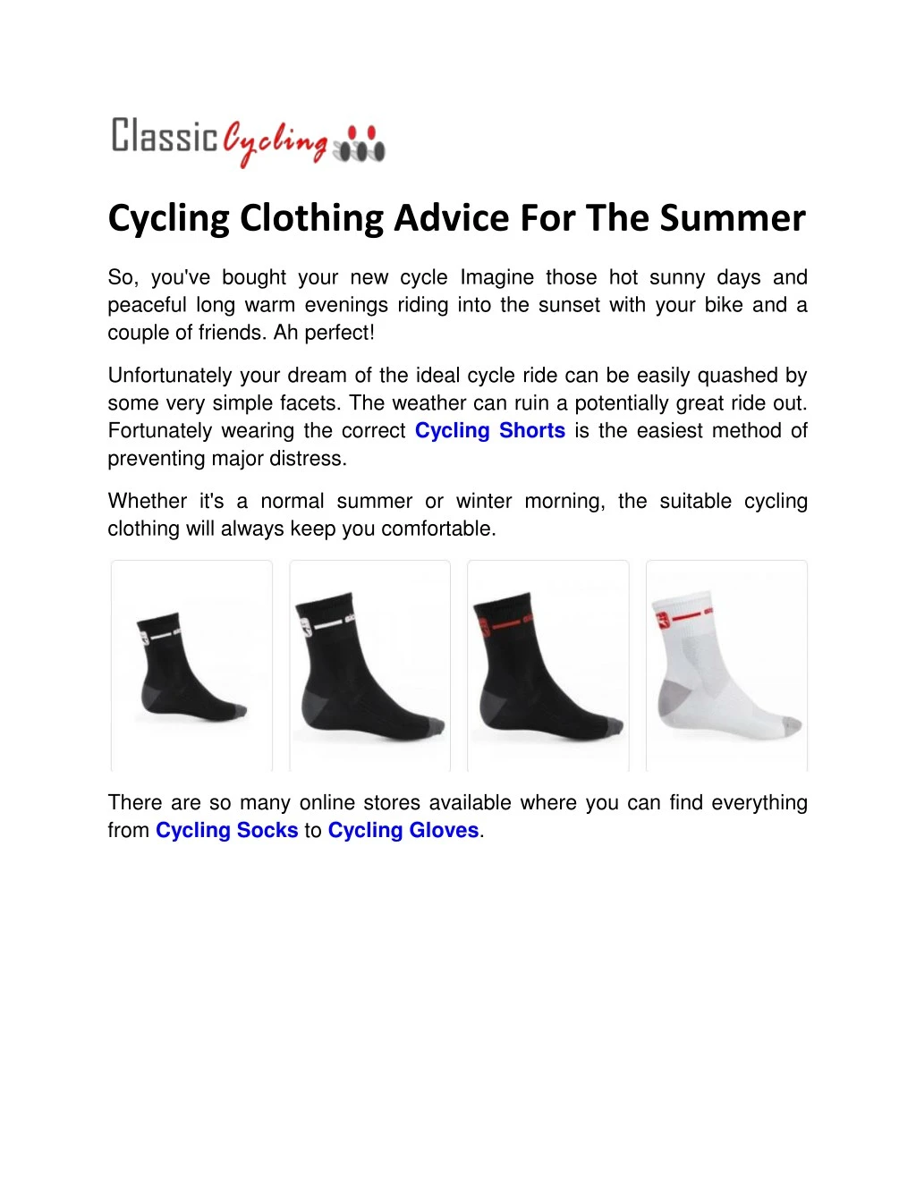cycling clothing advice for the summer