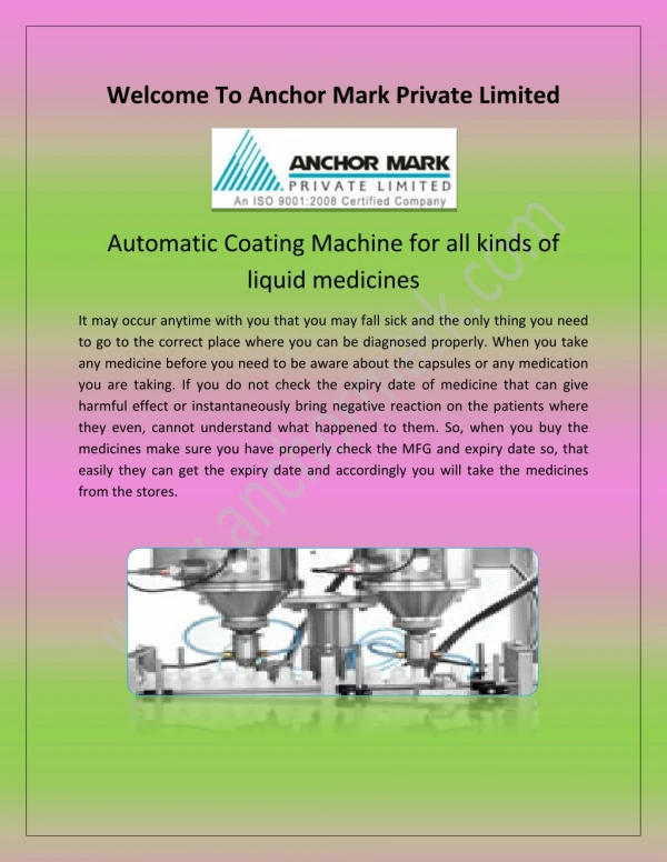 Automatic liquid filling machine at anchormark com
