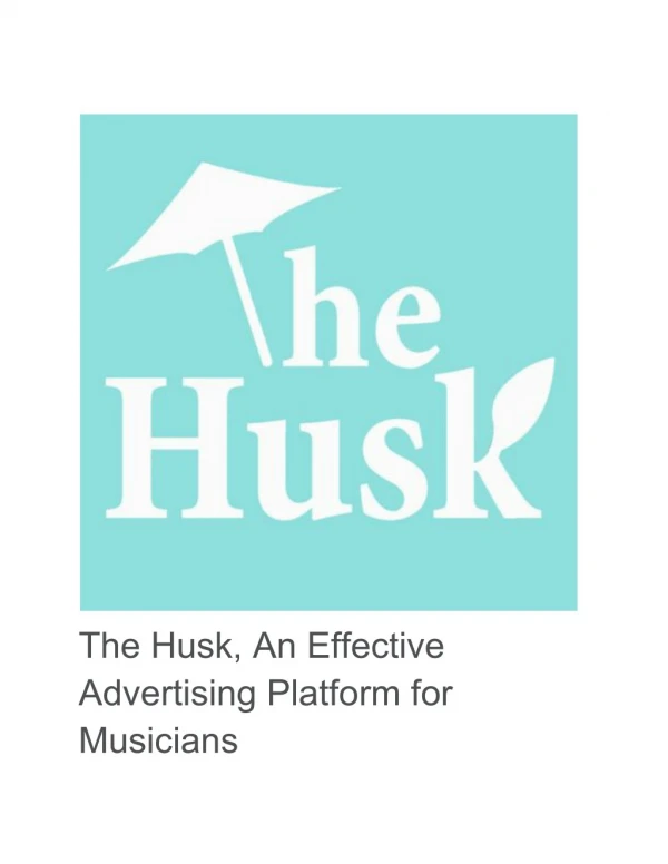 The Husk, An Effective Advertising Platform for Musicians