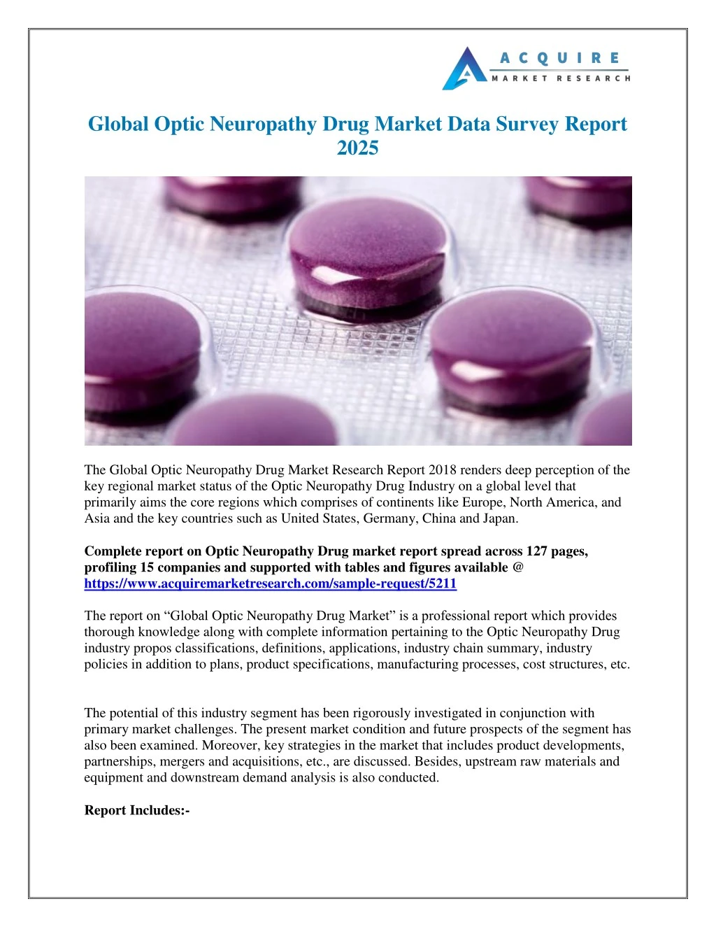 global optic neuropathy drug market data survey