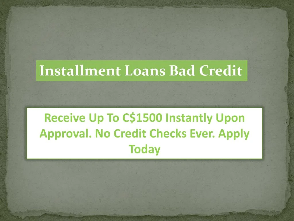 installment loans bad credit