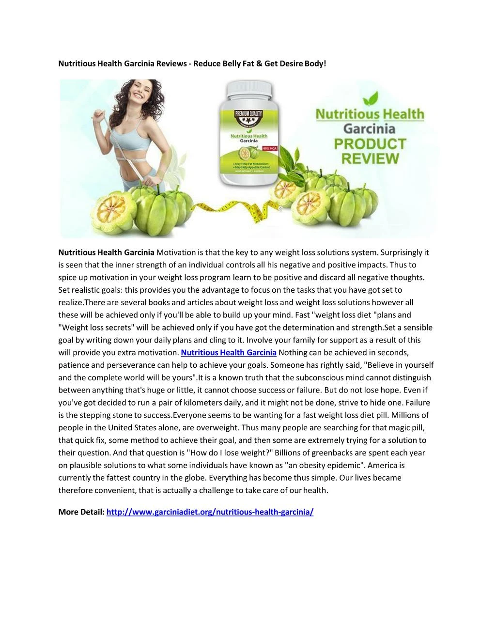 nutritious health garcinia reviews reduce belly