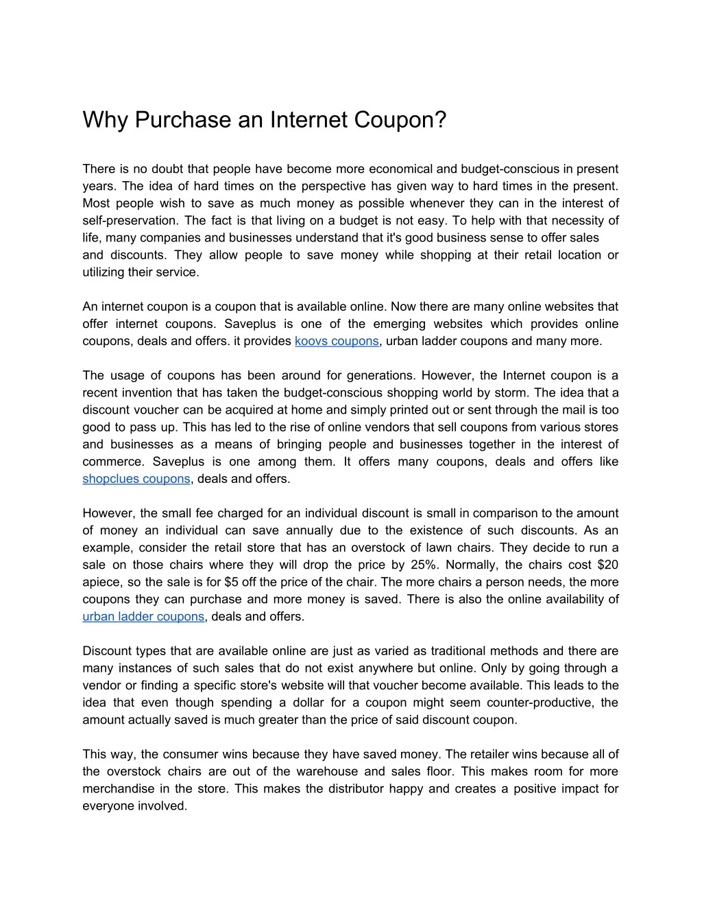 why purchase an internet coupon
