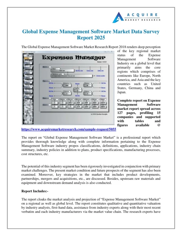 Expense Management Software Industry Analysis, Growth and Forecast, 2018-2025