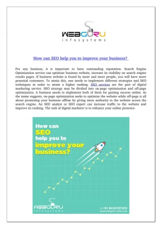 How can SEO help you to improve your business? - slide 1