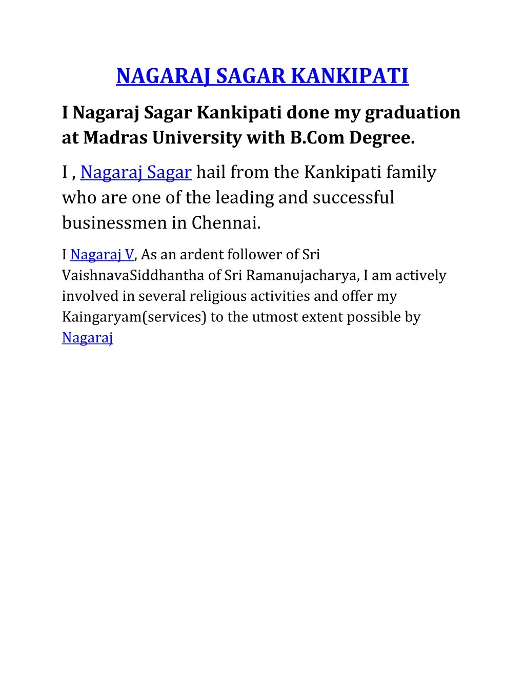 nagaraj sagar kankipati