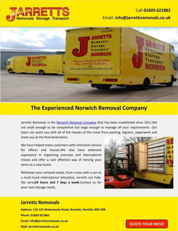 The Experienced Norwich Removal Company