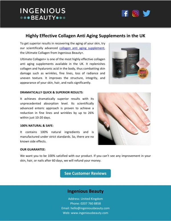 Highly Effective Collagen Anti Aging Supplements in the UK