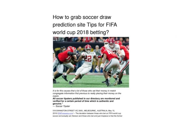 How to grab soccer draw prediction site Tips for FIFA world cup 2018 betting?