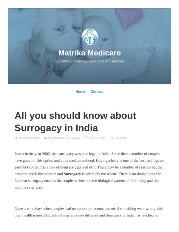 All you should know about Surrogacy in India