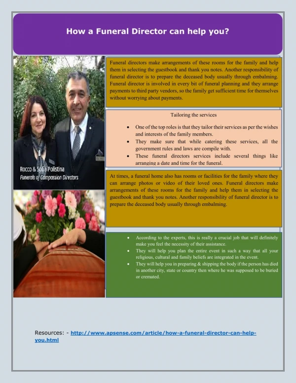 How a funeral director can help you?
