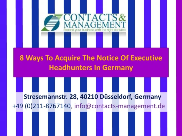 8 Ways To Acquire The Notice Of Executive Headhunters In Germany