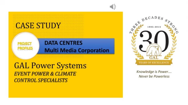 A Case Study of Uptime Institute's TIER III Multi-Tenant Facility Certification - GAL Power