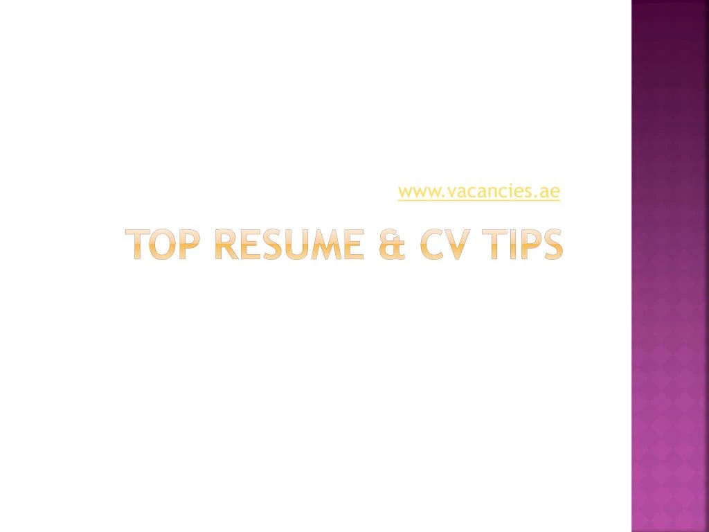top resume cv tips